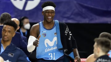 Ángel Delgado, durante un partido con el Movistar Estudiantes.