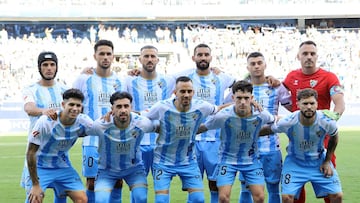 Alineación del Málaga ante el Huesca