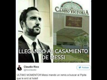 Los memes de la boda de Messi y Antonella