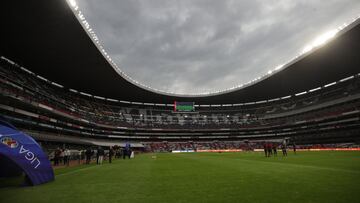 Cancha del Estadio Azteca previo a la Final del Guardianes 2021