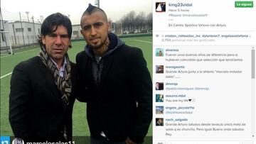 Marcelo Salas compartió este viernes con Arturo Vidal en Italia.