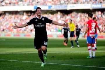 En su primera temporada, James marcó 13 goles y dio 13 asistencias en la Liga.