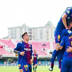El mejor Barça B sigue soñando ante un Cádiz desplomado