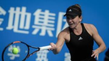Simona Halep durante su partido contra la china Zheng Saisai.