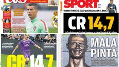 Cristiano, protagonista de las portadas en la prensa española