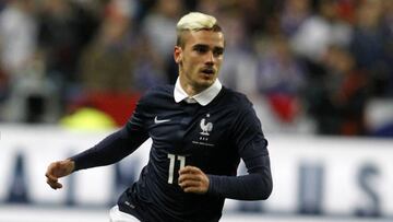 El futbolista del Atlético de Madrid, Antoine Griezmann, con la selección francesa.