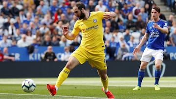 El delantero argentino del Chelsea, Gonzalo Higua&iacute;n, durante un partido.