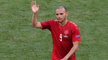 Braithwaite, en un partido de la Eurocopa con Dinamarca.