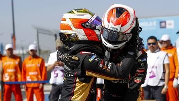 Da Costa y Vergne celebran el doble podio de DS Techeetah, primero y tercero, en el ePrix de Marruecos.