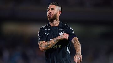 Sergio Ramos of Monterrey receives red card during the 12th round match between Pumas UNAM and Monterrey as part of the Liga BBVA MX, Torneo Clausura 2025 at Olimpico Universitario Stadium, on March 16, 2025 in Mexico City, Mexico.