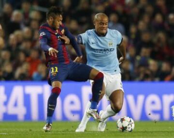 Vincent Kompany y Neymar.