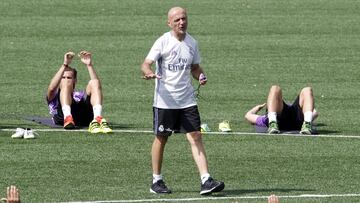 Pintus, en un entrenamiento del Real Madrid. 