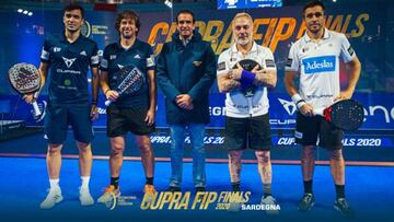 Ale Galán, Albertini, Luigi Carraro, Gianlucha Vacchi y Belasteguín durante el CUPRA FIP Finals.