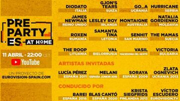 Eurovisión 2020 en directo online: la PrePartyES at Home, en vivo