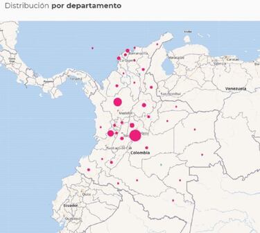 Mapa de casos y muertes por coronavirus por departamentos en Colombia: hoy, 9 de marzo