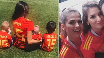 Im&aacute;genes de Pilar Rubio con sus tres hijos de espaldas luciendo todos la camiseta de la selecci&oacute;n espa&ntilde;ola y de Sara S&aacute;lamo y Beatriz Espejel animando a La Roja juntas en el Mundial de Rusia