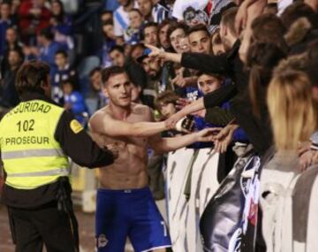Lucas Pérez al final del partido.