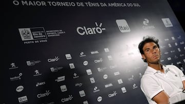 Rafael Nadal at a press conference at the Jockey Club Rio de Janeiro.  