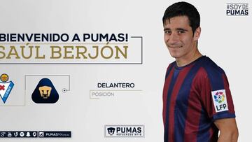 Pumas anuncia el fichaje de Saúl Berjón para el Apertura 2016