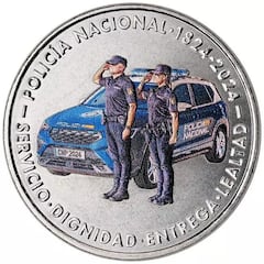 La nueva moneda en honor a la Policía Nacional