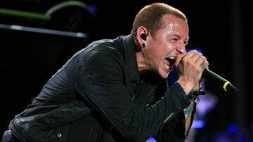 Chester Bennington de Linkin Park durante Rock in Rio USA en MGM Resorts Festival Grounds; Las Vegas, Nevada. Mayo 9, 2015.