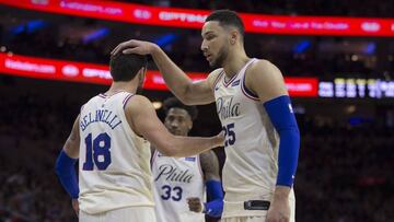El italiano Marco Belinelli y el australiano Ben Simmons, jugadores de los Sixers.
