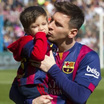 Messi y su hijo.