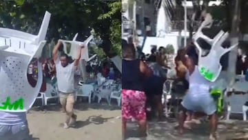 Varias personas tomaron parte en la pelea que tuvo lugar en las playas de El Rodadero, en Santa Marta - Foto: X / @luchovoltios