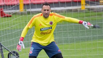 David Ospina durante un entrenamiento con la Selección Colombia en El Campín antes del Mundial de Rusia 2018