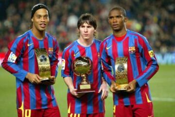 Ronaldinho, Messi y Eto'o