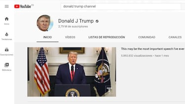 YouTube no cede: mantiene el veto a Donald Trump ante su salida hoy de la Casa Blanca