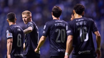 Mateusz Bogusz celebrates his goal 0-1 of Cruz Azul during the 15th round match between Puebla and Cruz Azul as part of the Liga BBVA MX, Torneo Apertura 2025 at Cuauhtemoc Stadium, on October 31, 2025 in Puebla, Mexico.