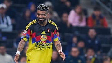 Rodrigo Aguirre of America during the quarter-final first match between Monterrey and America as part of the Liga BBVA MX, Torneo Apertura 2025 at BBVA Bancomer Stadium, on November 26, 2025 in Monterrey, Nuevo Leon, Mexico.