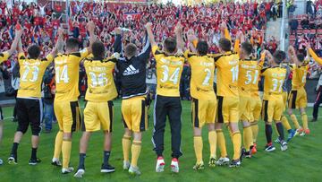 Osasuna celebra el ascenso.