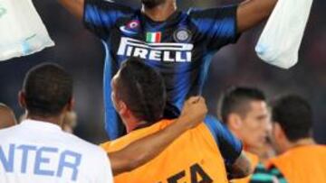 <b>A RUSIA. </b>Etoo deja el Inter, con el que logr¨® el triplete hace dos campa?as, para jugar en el Anzhi.