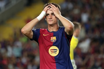 Pau Victor is playing during the match between FC Barcelona and AS Monaco, corresponding to the 59th edition of the Joan Gamper Trophy, at the Lluis Companys Stadium, in Barcelona, Spain, on August 12, 2024. (Photo by Joan Valls/Urbanandsport/NurPhoto via Getty Images)