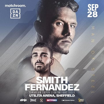 Cartel del combate entre Jon Fernández y Dalton Smith.