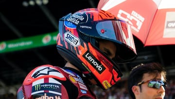 Marc Márquez sobre la Ducati Desmosedici de MotoGP.