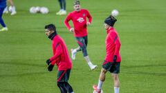 Los jugadores del Atl&eacute;tico en un entrenamiento.