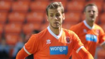 Orlandi, con la camiseta del Blackpool