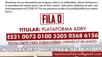 Comunicado de la afici&oacute;n rayista.