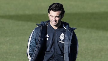 Solari, en un entrenamiento del Real Madrid.