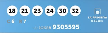 La Primitiva: comprobar los resultados del sorteo de hoy, lunes 15 de abril
