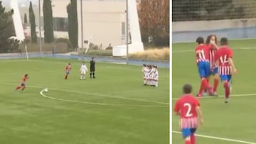 El orgullo del Atleti este fin de semana: golazo de un infantil al Madrid... con mascarilla y todo