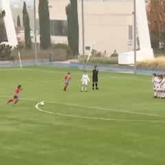 El orgullo del Atleti este fin de semana: golazo de un infantil al Madrid... con mascarilla y todo