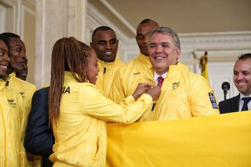 El Presidente de la República, Iván Duque, entregó el Pabellón Nacional a los deportistas de la delegación colombiana, encabezada por el boxeador Yuberjén Martínez, que estarán en los Juegos Panamericanos de Lima 2019, a llevarse a cabo del 26 de julio al 11 de agosto.