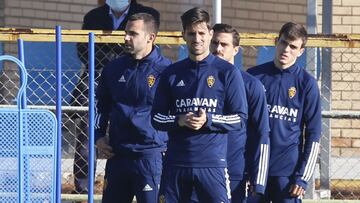 Adri&aacute;n Gonz&aacute;lez, en el entrenamiento de esta ma&ntilde;ana.