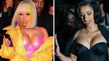 Im&aacute;genes de las raperas Nicki Minaj y Cardi B.