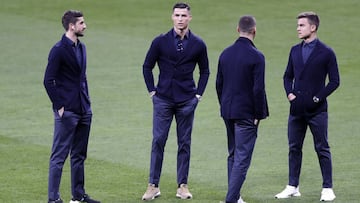 Cristiano Ronaldo, ayer, cuando la Juventus visit&oacute; el c&eacute;sped del Wanda Metropolitano, donde jugar&aacute; hoy contra el Atl&eacute;tico de Madrid. 