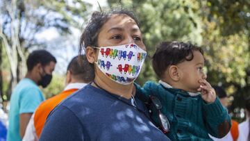 Migrante venezolana varada en Bogotá.
